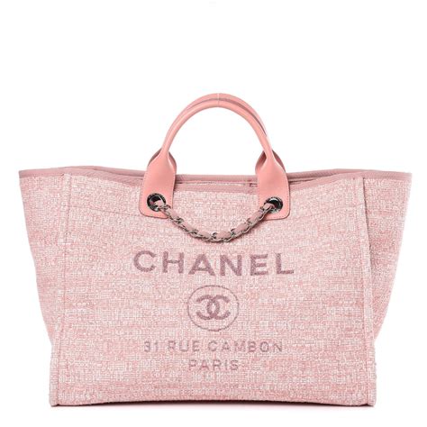 chanel tote bag canvas pink|large zipped shopping bag chanel.